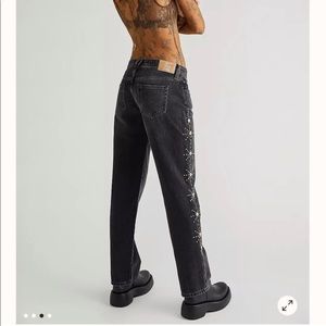 We the Free Copper Studded Low-Rise Boyfriend Jeans